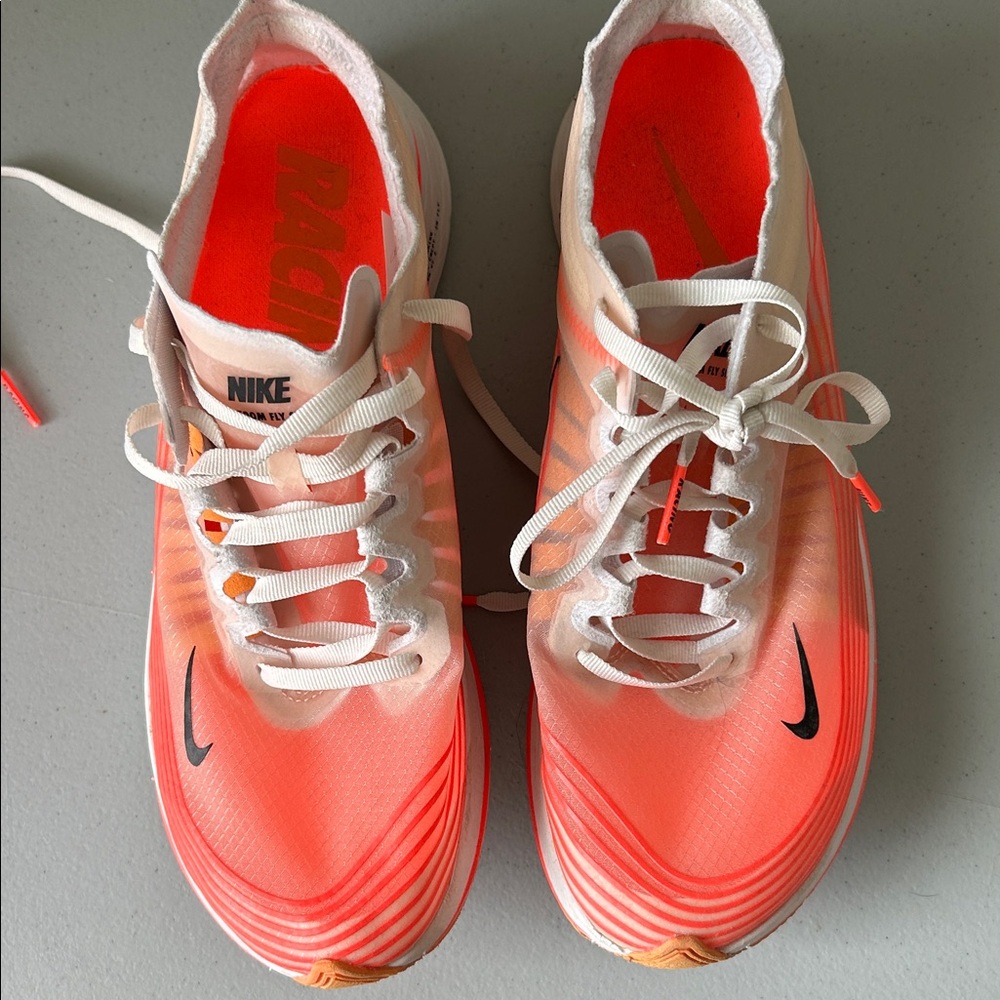 Nike zoom fly sp. women’s sz 8.5.  Orange/white.